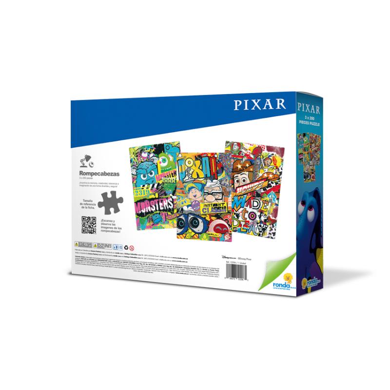 Rompecabezas 3 x 250 piezas Pixar
