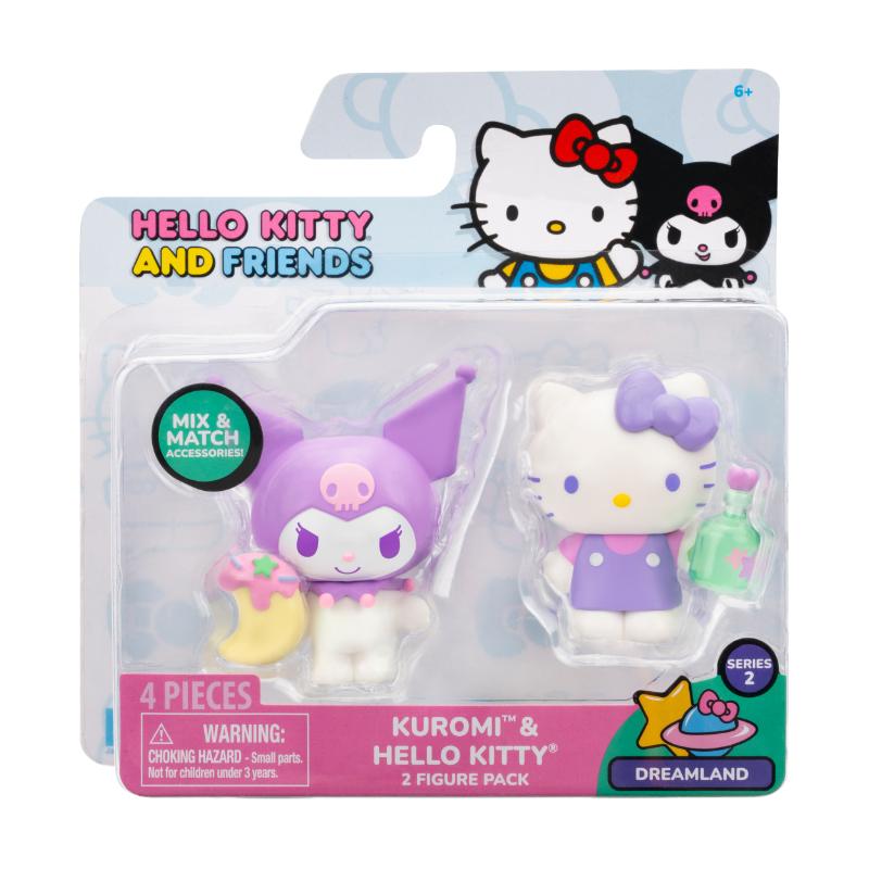 Jazwares Hello Kitty pack 2" fig. Kuromi y Hello Kitty