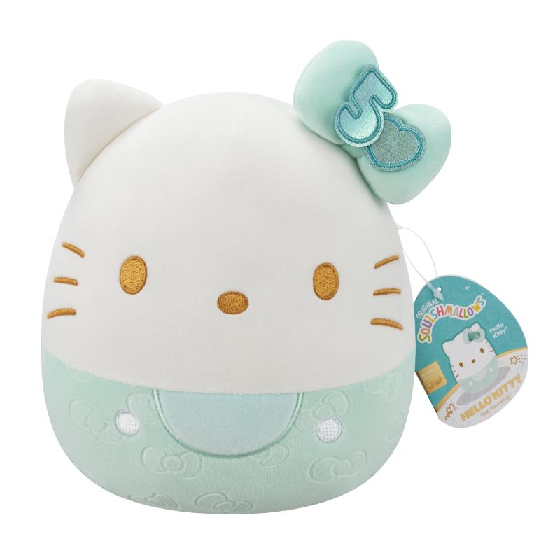 Jazwares Squishmallows 8" Hello Kitty 50th aniversario verde menta