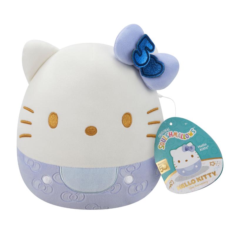 Jazwares Squishmallows 8" Hello Kitty 50th aniversario azul