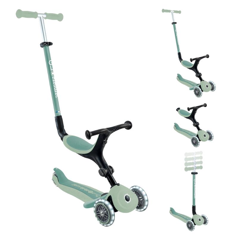 Globber Go Up Active ecológica verde pistacho con luces