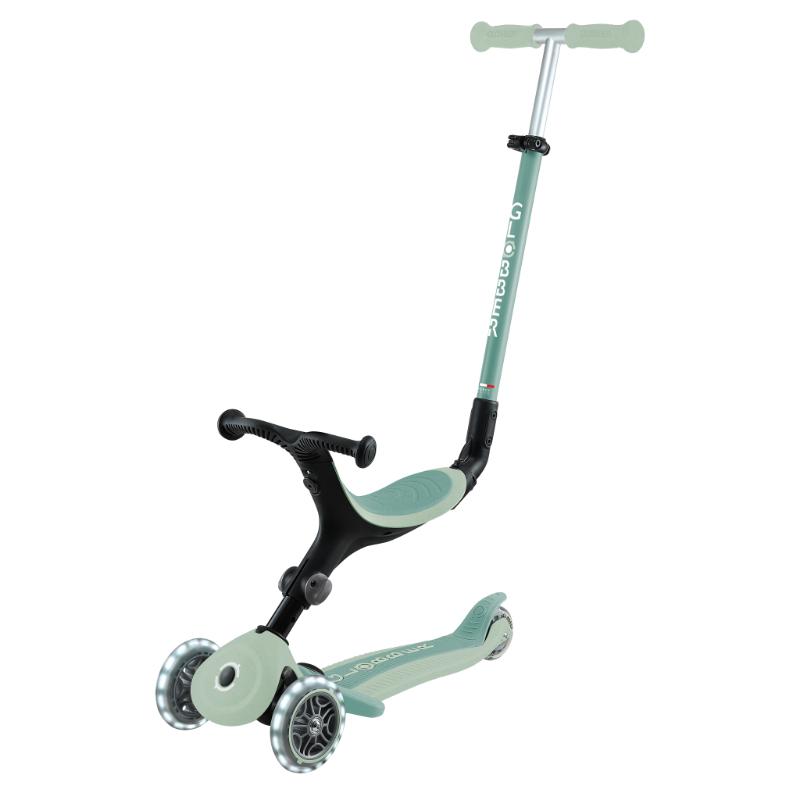 Globber Go Up Active ecológica verde pistacho con luces