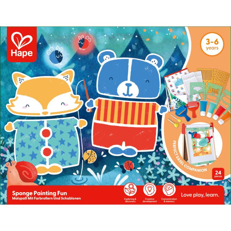 Hape diversión de pintura con esponjas