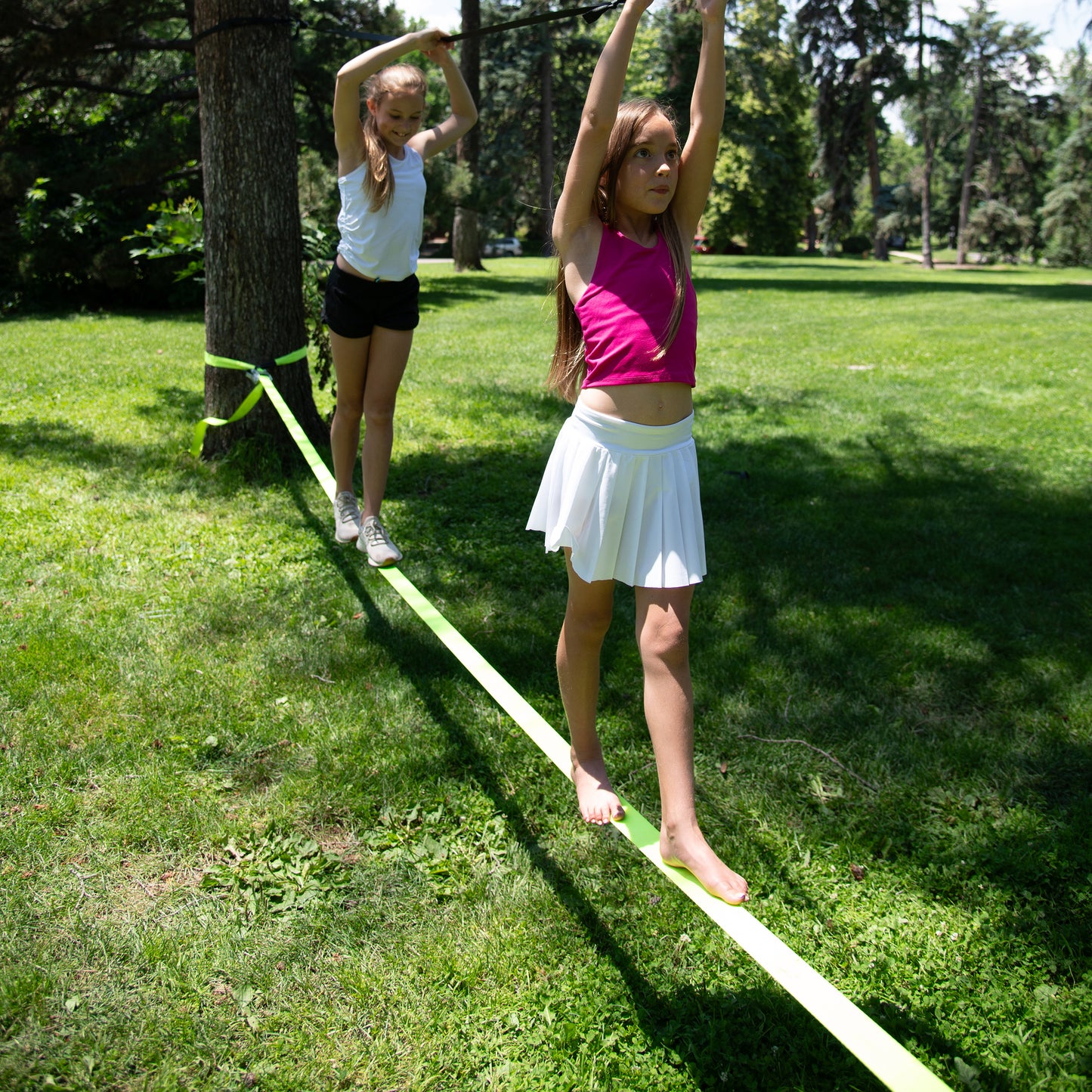Trelines cinta tensa de 15.24 mts. y cuerda para equilibrio