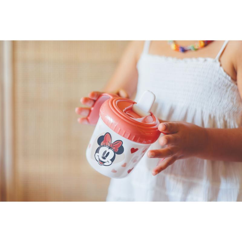 Stor taza de entrenamiento 250 ml Minnie corazones