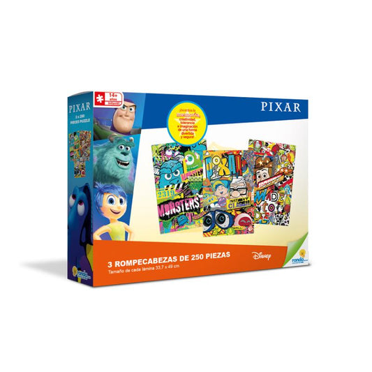 ROMPECABEZAS 3 X 250 PIEZAS PIXAR RONDA