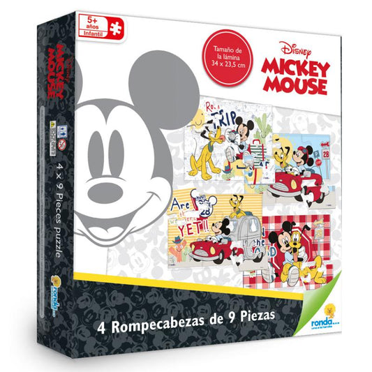 ROMPECABEZAS 4 X 9 PIEZAS MICKEY RONDA