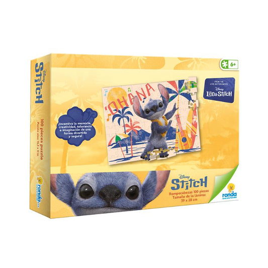 ROMPECABEZAS 100 PIEZAS STITCH RONDA