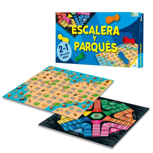 JUEGO DE MESA PARQUÉS Y ESCALERA 6 PUESTOS DISTRIBUTIVO RONDA