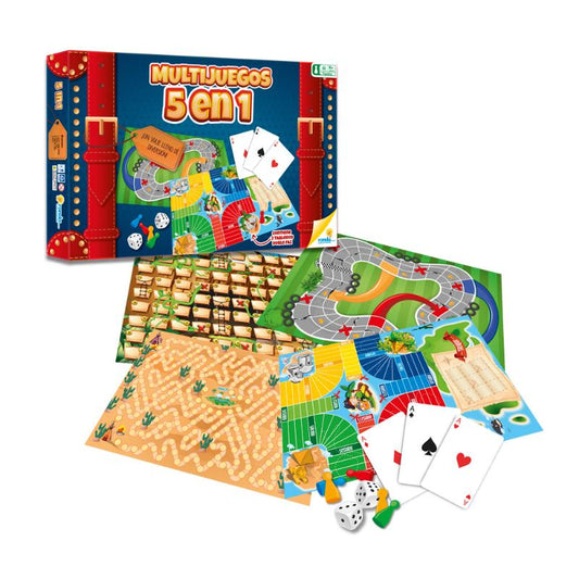 JUEGO DE MESA MULTIJUEGOS 5 EN 1 RONDA