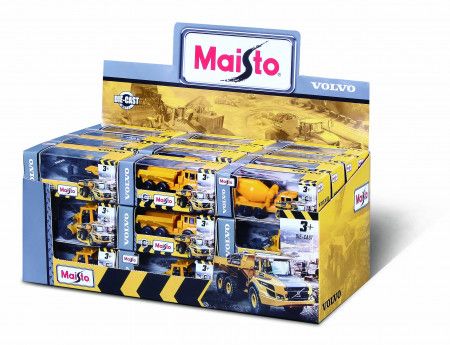 Maisto Fresh Metal Volvo Construction 3" caja con