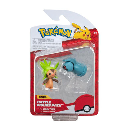 Jazwares Pokemon battle fig. Chespin and Beldum