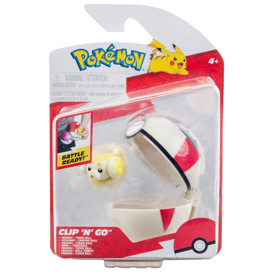 Jazwares Pokémon Clip N Go Fidough + Timer Ball