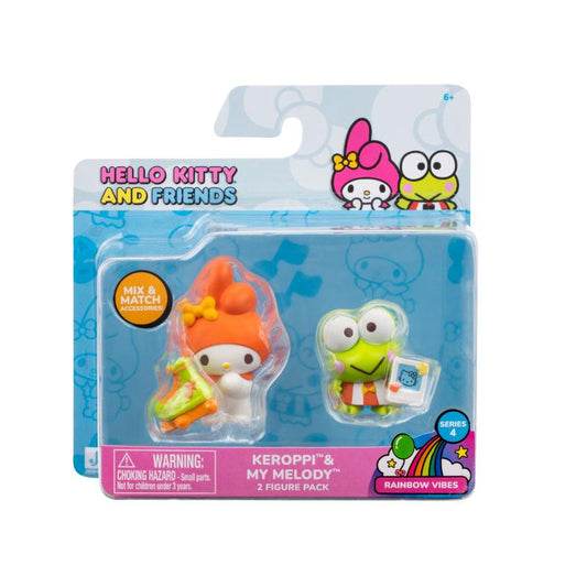 FIGURA HELLO KITTY PACK 2" MY MELODY Y KEROPPI JAZWARES