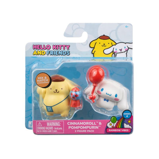 FIGURA HELLO KITTY PACK 2" POMPOMPURIN Y CINNAMOROLL JAZWARES