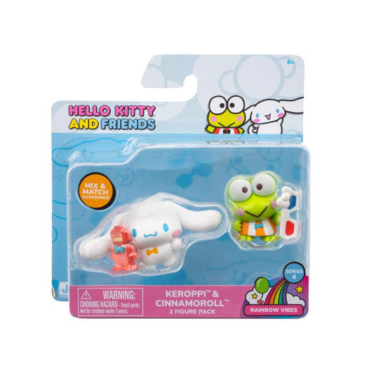 FIGURA HELLO KITTY PACK 2" CINNAMOROLL Y KEROPPI JAZWARES