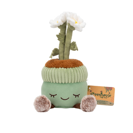 PELUCHE GREENHOUSE 12" MACETA CON MARGARITAS BLANCAS JAZWARES