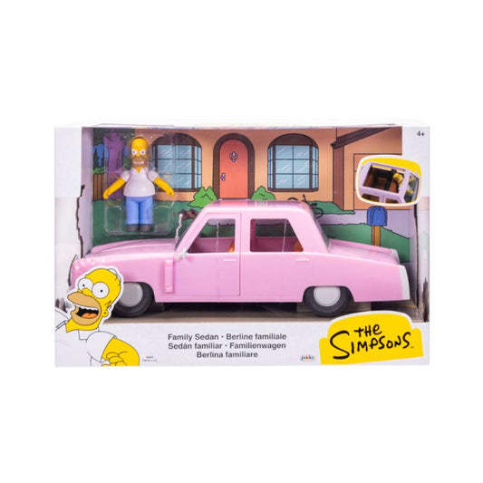 FIGURA 2.5" HOMERO CON AUTO SEDÁN THE SIMPSONS JAKKS