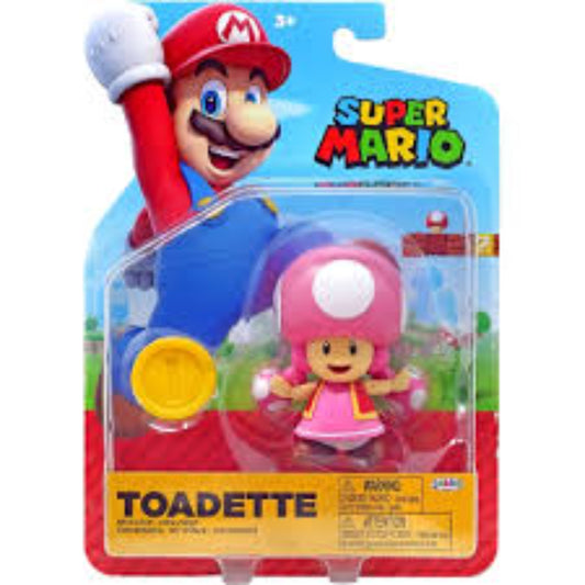 FIGURA 4" TOADETTE C/ MONEDA SUPER MARIO JAKKS