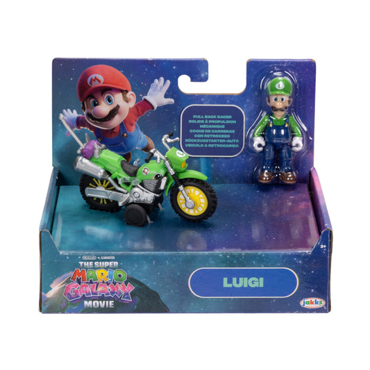 FIGURA LUIGI CON MOTO PREMIUM SUPER MARIO GALAXY JAKKS