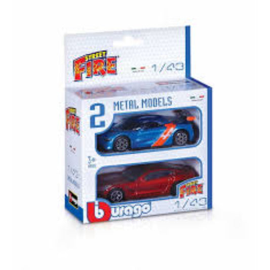 AUTITO STREET FIRE 1:43 SET 2 AUTOS EN CAJA SURTIDO BBURAGO