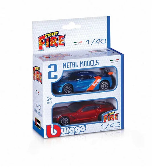 Bburago Street Fire 1:43 set 2 autos