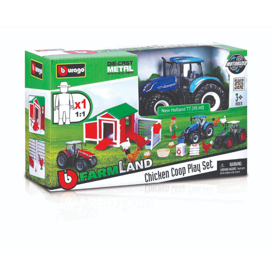 JUGUETE FARMLAND SET GALLINERO Y TRACTOR C/ACCESORIOS BBURAGO