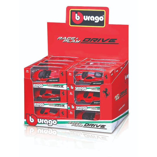 AUTITO FERRARI RACE & PLAY 1:64 EXHIBIDOR BBURAGO