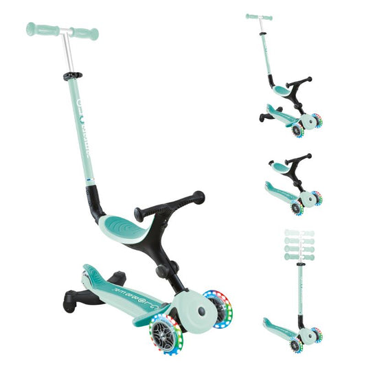 MONOPATIN 3 EN 1 VERDE MENTA CON LUCES GLOBBER