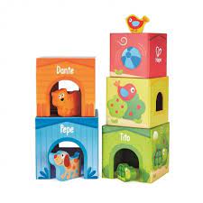 Hape cubos apilaples - Pepe y amigos