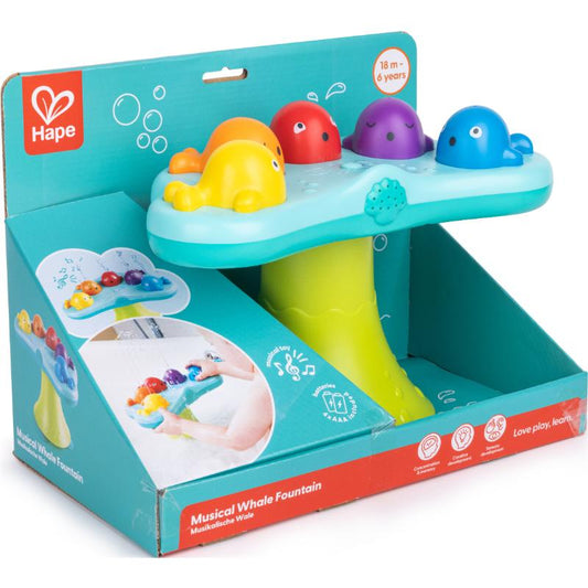 JUGUETE FUENTE BALLENAS MUSICAL PARA BAÑO VERDE HAPE