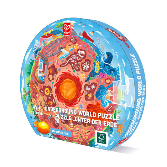 Hape rompecabezas 38 piezas mundo subterráneo