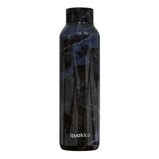 BOTELLA TÉRMICA QUOKKA 630 ML NEGRO Y AZUL MÁRMOL STOR