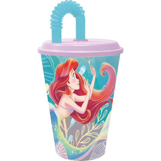 Stor vaso con pajita 430 ml Sirenita
