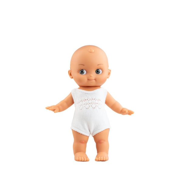 MUÑECA MINI PANCHAS 28 CMS. PIJAMA BLANCO OJOS GRISES PAOLA