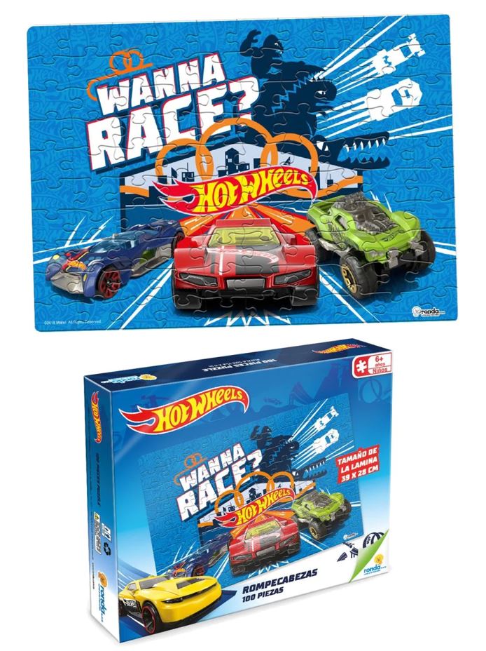 Ronda rompecabezas 100 piezas Hot Wheels